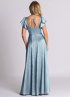 Azazie Bondi 신부 들러리 드레스 A라인 절하다 자카드 바닥 길이 드레스 image6