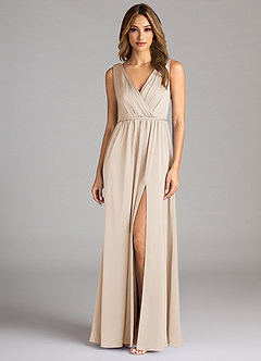 Azazie Tanicia Bridesmaid Dresses White Alabaster A-Line Pleated Stretch Satin Dress image3