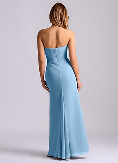 Azazie Debby Bridesmaid Dresses Steel Blue Mermaid Strapless Chiffon Dress image2