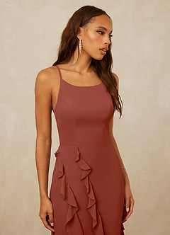 Christian Siriano Bridal for Azazie 1006 Bridesmaid Dresses Auburn Mermaid Ruched Chiffon Dress image6