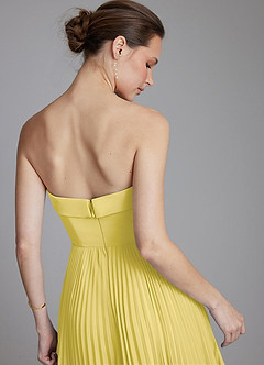 Azazie Mariana Brautjungfernkleider A-Linie Schulterfrei Chiffon Kleid Kanarienvogel image2