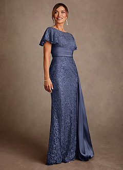 Azazie Harrison Abiti per la Madre della Sposa Abito Sirena in Pizzo Plissettato Stormy image4