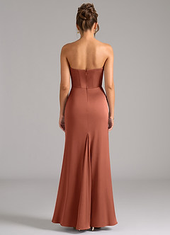 Azazie Debby Bridesmaid Dresses Clay Mermaid Strapless Stretch Satin Convertible Dress image7