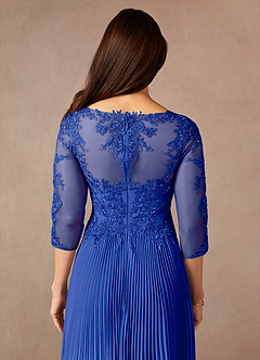 Azazie Corinne Kleider für die Brautmutter A-Linie Pailletten Chiffon Kleid Königsblau image7
