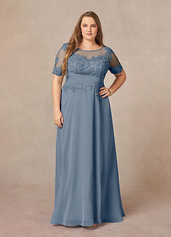 Azazie Raissa Mother of the Bride Dresses Twilight A-Line Lace Chiffon Dress image9