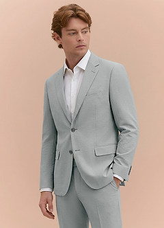 front Miles Light Grey Seersucker Trousers Suit