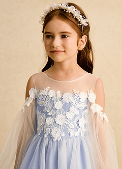 Azazie Zimi Blumenmädchenkleider Ballkleid Herzausschnitt Tüll Kleid Eis image9