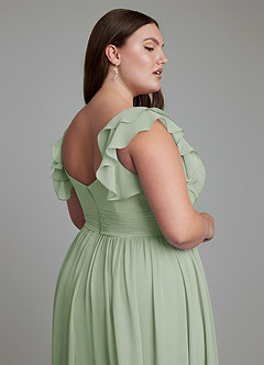 Azazie Anaya Bridesmaid Dresses Dusty Sage A-Line Sweetheart Neckline Chiffon Dress image8