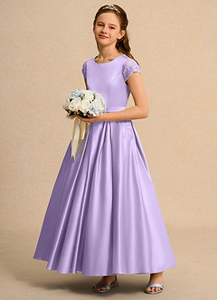 Azazie Bunny Junior Formal Robe Demoiselle D'honneur Fillette Robe Princesse en Dentelle Lilas image6