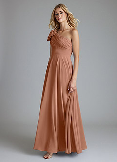 Azazie Elinora Final Sale Black A-Line One Shoulder Chiffon Dress image6