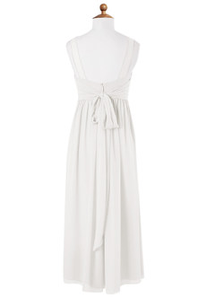 Azazie Kora Junior White A-Line Pleated Chiffon Dress image6