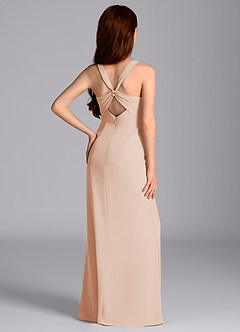 Azazie Mero Junior English Rose Mermaid Pleated Chiffon Dress image2