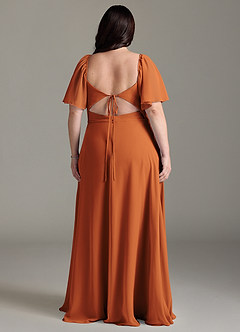 Azazie Chloe Bridesmaid Dresses Cinnamon A-Line Sweetheart Neckline Chiffon Dress image8