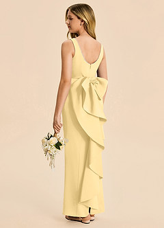 Azazie Emi Junior Robe Fourreau en Satin extensible Nœud Beurre image4