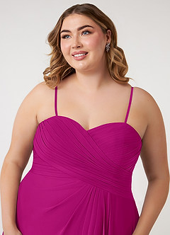Azazie Arabella Allure Bridesmaid Dresses Fuchsia A-Line Sweetheart Neckline Chiffon Convertible Dress image17