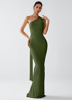 Lydia Olive Stretch Knit Maxi Dress image3