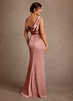 Azazie Baltimore 신부의 어머니 드레스 A라인 주름진 스트레치 새틴 플로어 길이 드레스 image2