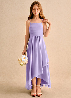 Azazie Twilight Dance Junior Formal Flower Girl Dresses Lilac A-Line Pleated Chiffon Dress image5