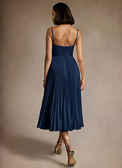 Dulcie Navy Pleated Midi Dress image6