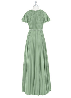 Azazie Kara Modest Bridesmaid Dresses A-Line Pleated Chiffon Floor-Length Dress image8