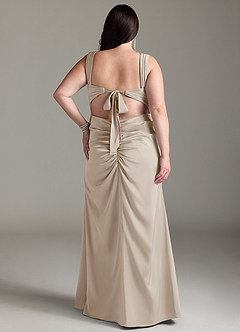 Azazie Jesaphine Bridesmaid Dresses Frost Sheath Bow Stretch Satin Dress image9