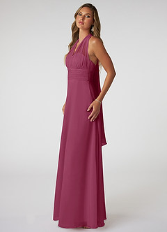 Azazie Fifi Bridesmaid Dresses Mulberry A-Line Strapless Chiffon Convertible Dress image5