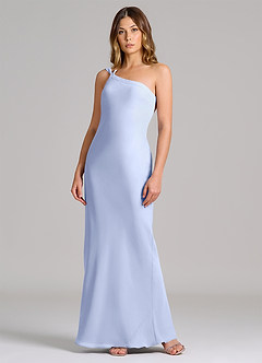 Azazie Monroe 신부 들러리 드레스 쉬스 한쪽 어깨 쉬폰 바닥 길이 드레스 image3