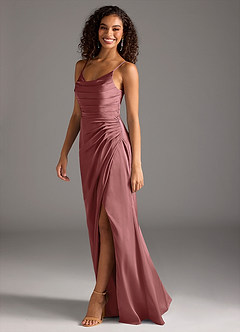 Azazie Deandra Brautjungfernkleider Meerjungfrau-Linie Plissee Stretch-Satin Kleid Amethyst image4