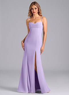 Azazie Wynni Bridesmaid Dresses Lilac Mermaid Corset Chiffon Dress image1