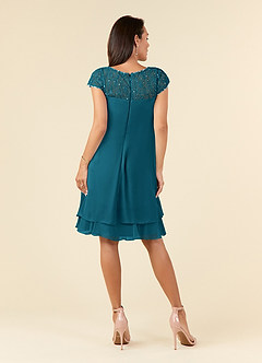 Azazie Tess Mother of the Bride Dresses Ink Blue Empire Sequins Chiffon Dress image6