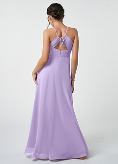Azazie Avelina Junior Lilac A-Line Pleated Chiffon Dress image3