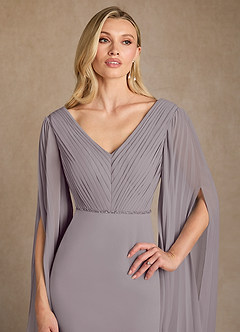 Azazie Ellsworth Abiti per la Madre della Sposa Abito Colonna in Crepe Elasticizzato Plissettato Dusk image5