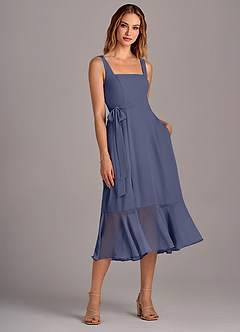 Azazie Deb Bridesmaid Dresses Stormy A-Line with Pockets Chiffon Convertible Dress image4