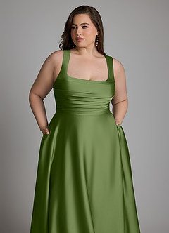 Azazie Azaria Bridesmaid Dresses Juniper A-Line Corset Stretch Satin Dress image12