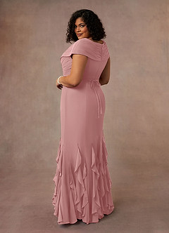 Azazie Bailora Final Sale Dusty Rose Mermaid Ruched Chiffon Dress image10