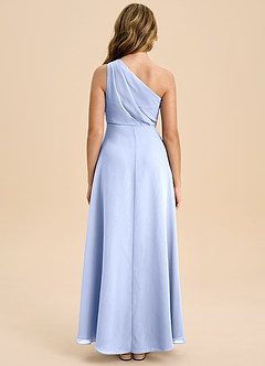 Azazie Phaedra Junior Abito A-Line in Chiffon Plissettato Ghiaccio image2