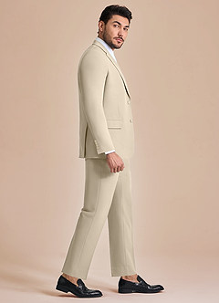 front James Tan Structured Stretch Suit