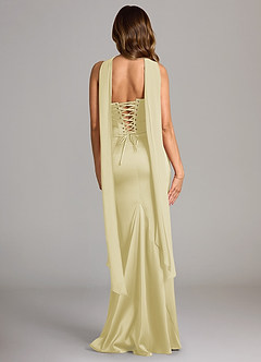 Azazie Sorrel Jurken voor bruidsmeisjes Converteerbaar Jurk van Stretch Satijn met Zeemeermin Strapless Citroensorbet image2