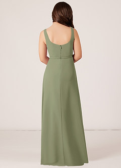Azazie Renee Junior Pistachio A-Line Side Slit Chiffon Dress image2