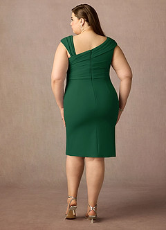 Azazie Cecily Mother of the Bride Dresses Dark Green Sheath Stretch Crepe Dress image7