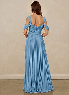 Christian Siriano Bridal for Azazie 1013 Bridesmaid Dresses Steel Blue A-Line Off the Shoulder Chiffon Dress image3