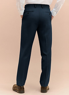 front James Navy Blue Structured Stretch Dress Pants