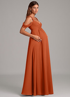 Azazie Rhea Maternity Bridesmaid Dresses A-Line Pleated Chiffon Floor-Length Dress image6