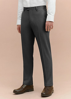 front Vincent Grey Structured High Stretch Dress Pants