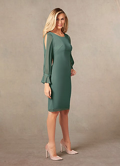 Azazie London vestidos de madre de la novia Vestido de Eucalipto de Malla de Recto image6