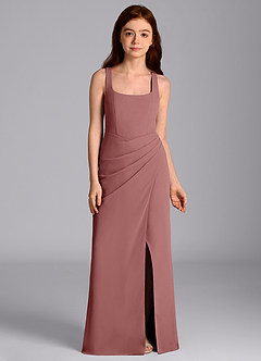 Azazie Mero Junior Desert Rose Mermaid Pleated Chiffon Dress image6