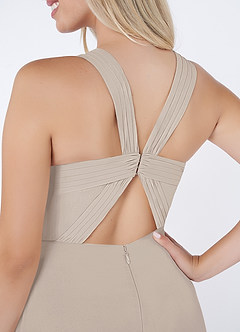 Azazie Jane Bridesmaid Dresses Frost A-Line V-Neck Pleated Chiffon Dress image5