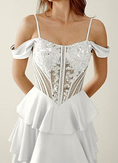 Calliope White Sweetheart neckline Corset A-line Prom Dress image5