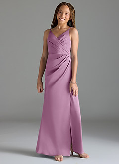 Azazie Maci Junior Klä av Sjöjungfru i Stretch Satin Plisserad image1