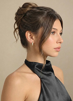 front 18K Gold Plated French Retro Minimalist Hoop Earrings